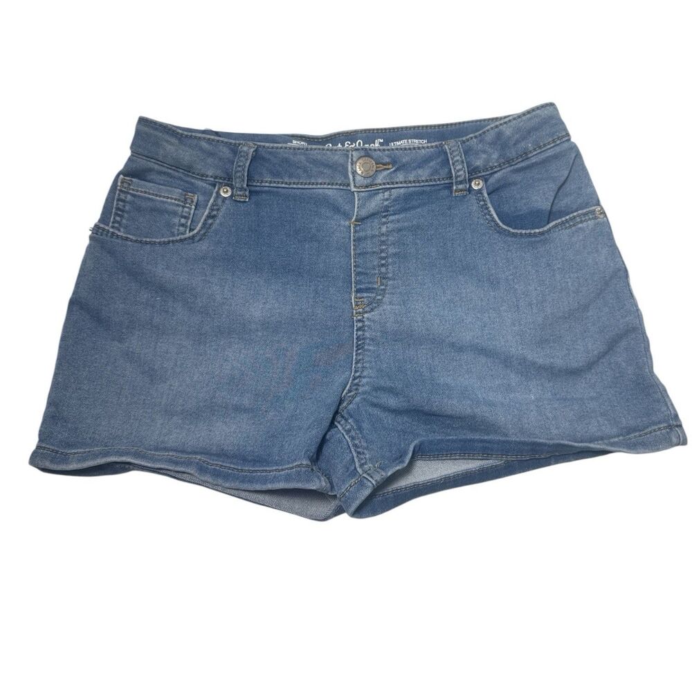 Cat & Jack Girls Size XL 14/16  Denim Shorts Super Stretch Light Blue